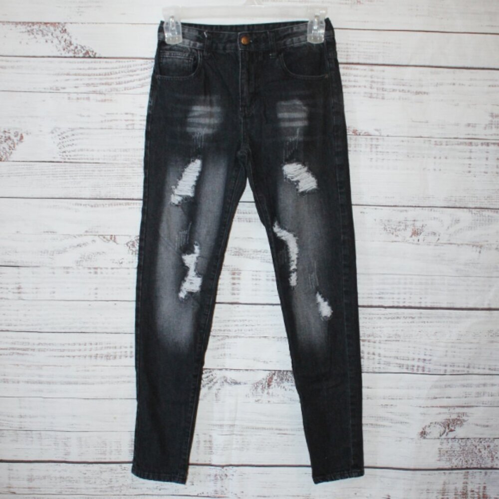 Shein ripped high-rise Black Jeans Size 28